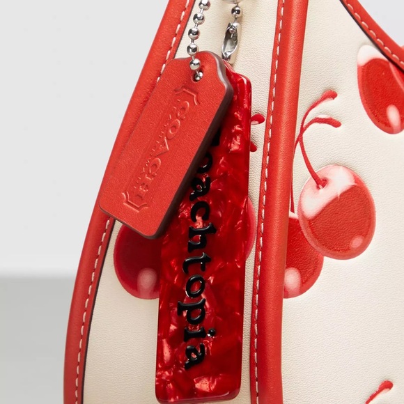 Coach Ergo Shoulder Bag In Coachtopia Leather With Cherry Print - Picture 5 of 6